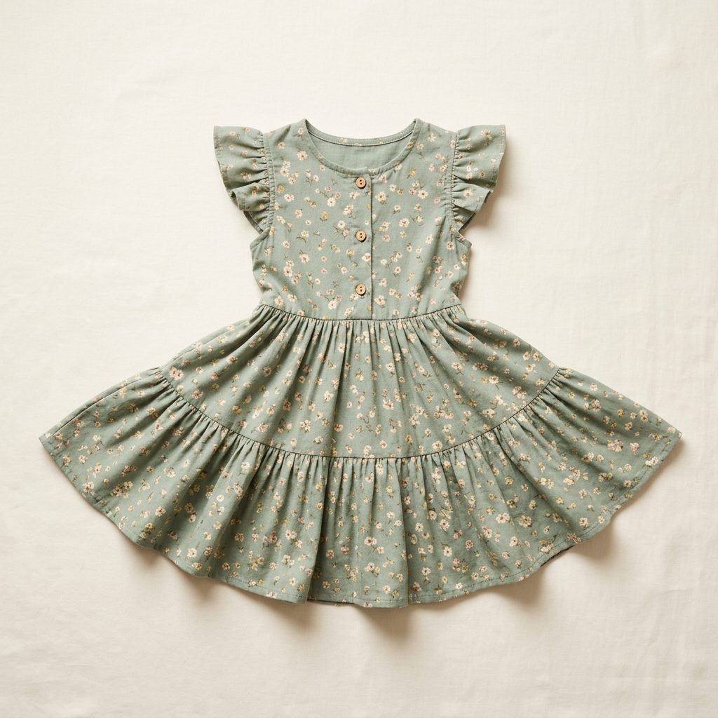 Garden Twirl Dress in Sage Floral